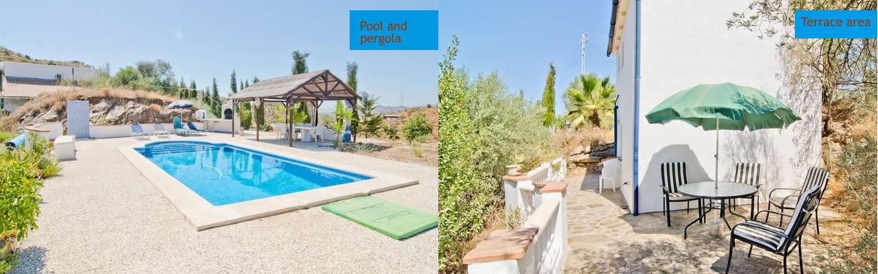 Our great duplex cottage with pool located on a beautiful finca near Almoga